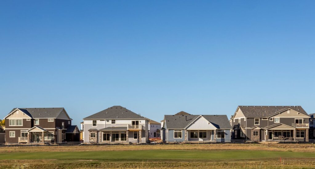 Picture of newly built homes in Colorado with potential for radon exposure.