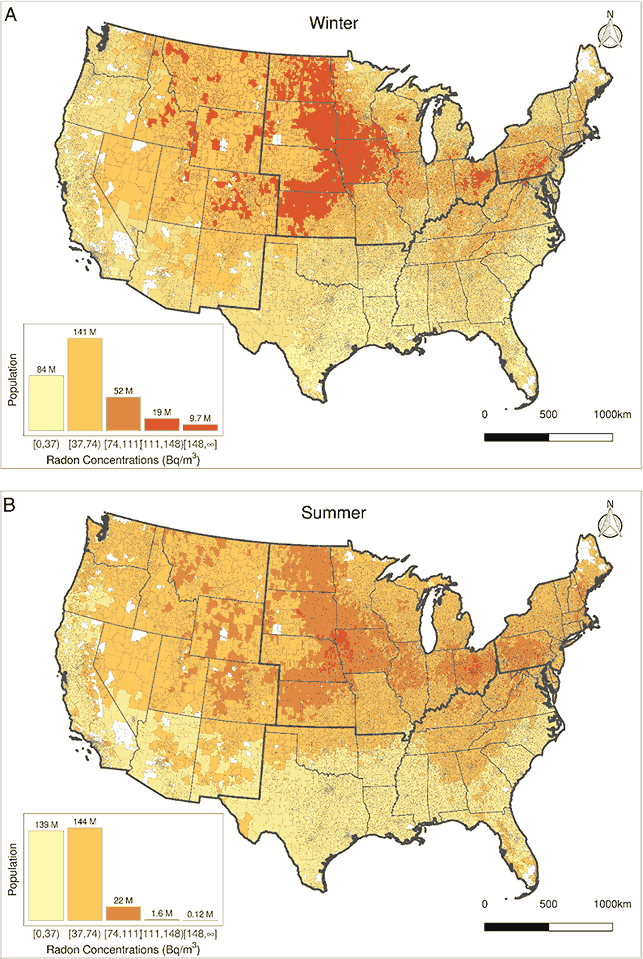 United States Radon Levels Maps